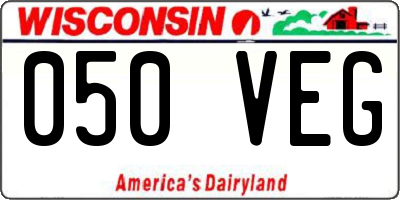 WI license plate 050VEG