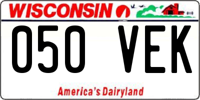 WI license plate 050VEK