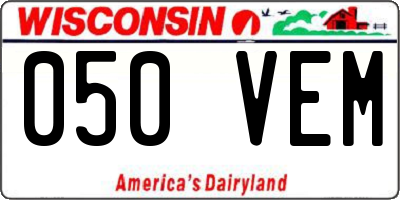 WI license plate 050VEM