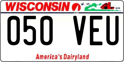 WI license plate 050VEU