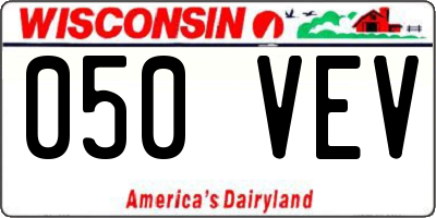 WI license plate 050VEV