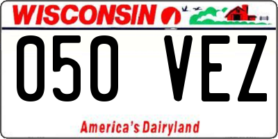WI license plate 050VEZ