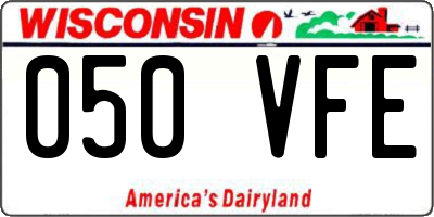 WI license plate 050VFE