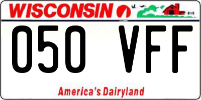 WI license plate 050VFF