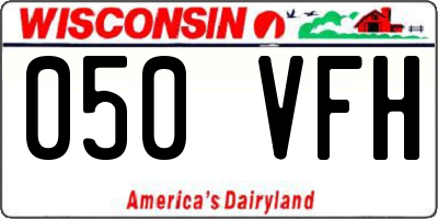 WI license plate 050VFH