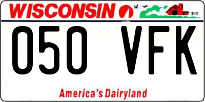 WI license plate 050VFK