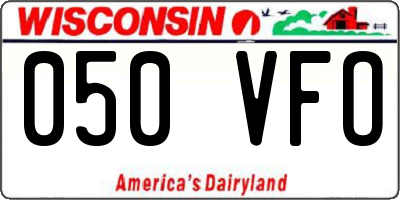 WI license plate 050VFO