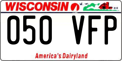 WI license plate 050VFP