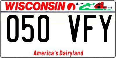 WI license plate 050VFY