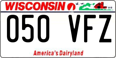 WI license plate 050VFZ