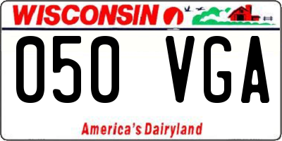 WI license plate 050VGA