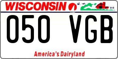 WI license plate 050VGB