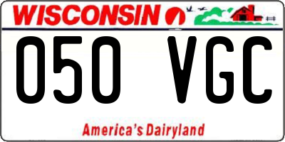 WI license plate 050VGC
