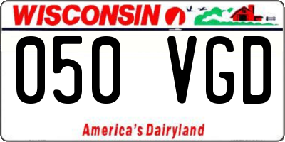 WI license plate 050VGD