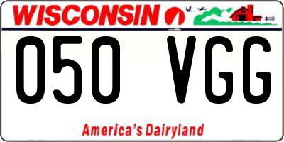 WI license plate 050VGG
