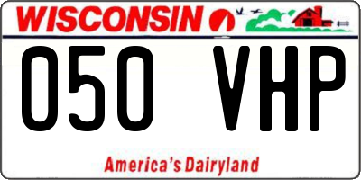 WI license plate 050VHP