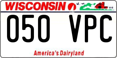 WI license plate 050VPC
