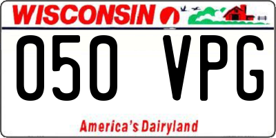 WI license plate 050VPG