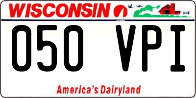WI license plate 050VPI