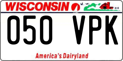 WI license plate 050VPK