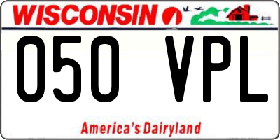 WI license plate 050VPL