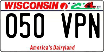 WI license plate 050VPN