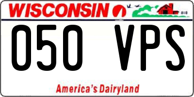 WI license plate 050VPS