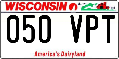 WI license plate 050VPT