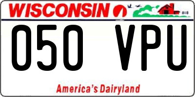 WI license plate 050VPU