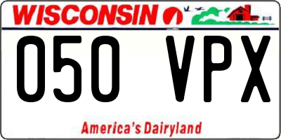 WI license plate 050VPX