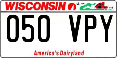 WI license plate 050VPY