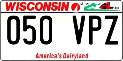 WI license plate 050VPZ
