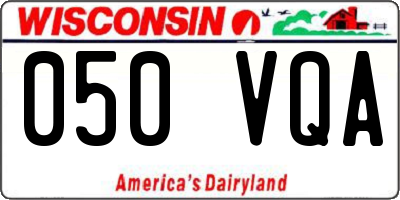WI license plate 050VQA