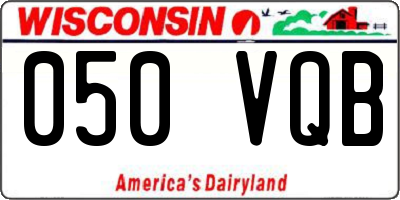 WI license plate 050VQB