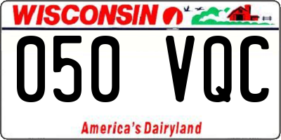 WI license plate 050VQC