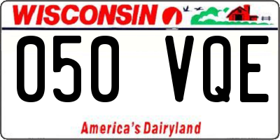 WI license plate 050VQE