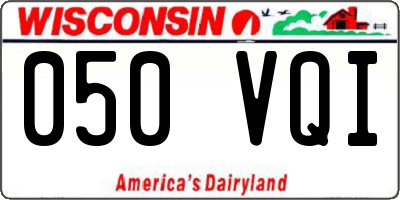 WI license plate 050VQI