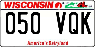 WI license plate 050VQK