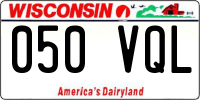 WI license plate 050VQL