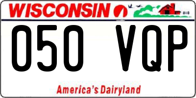 WI license plate 050VQP