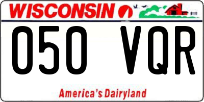 WI license plate 050VQR