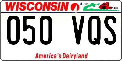 WI license plate 050VQS