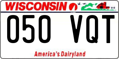 WI license plate 050VQT