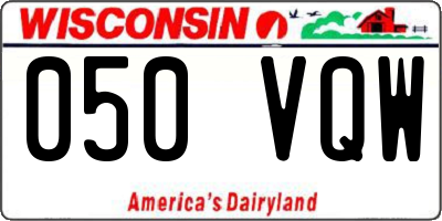 WI license plate 050VQW