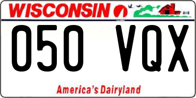 WI license plate 050VQX