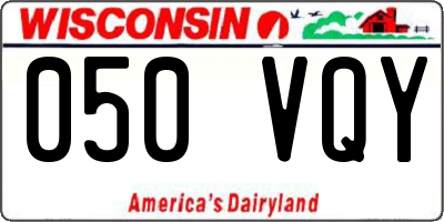 WI license plate 050VQY