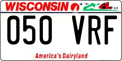 WI license plate 050VRF