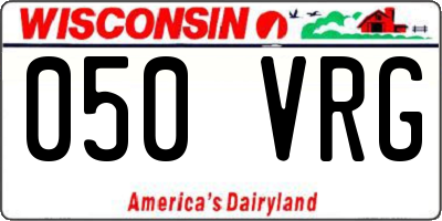WI license plate 050VRG