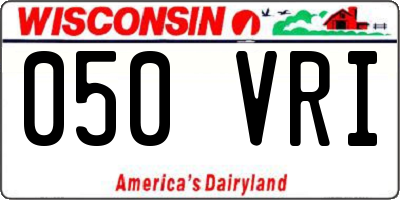 WI license plate 050VRI