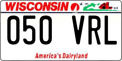 WI license plate 050VRL